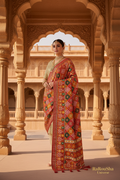 Luxe rode ruitprint ikat dupatta Rajasthani paleis editorial RaRouSha