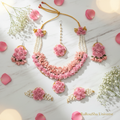 Luxe roze bloemen bruidset wit marmer RaRouSha