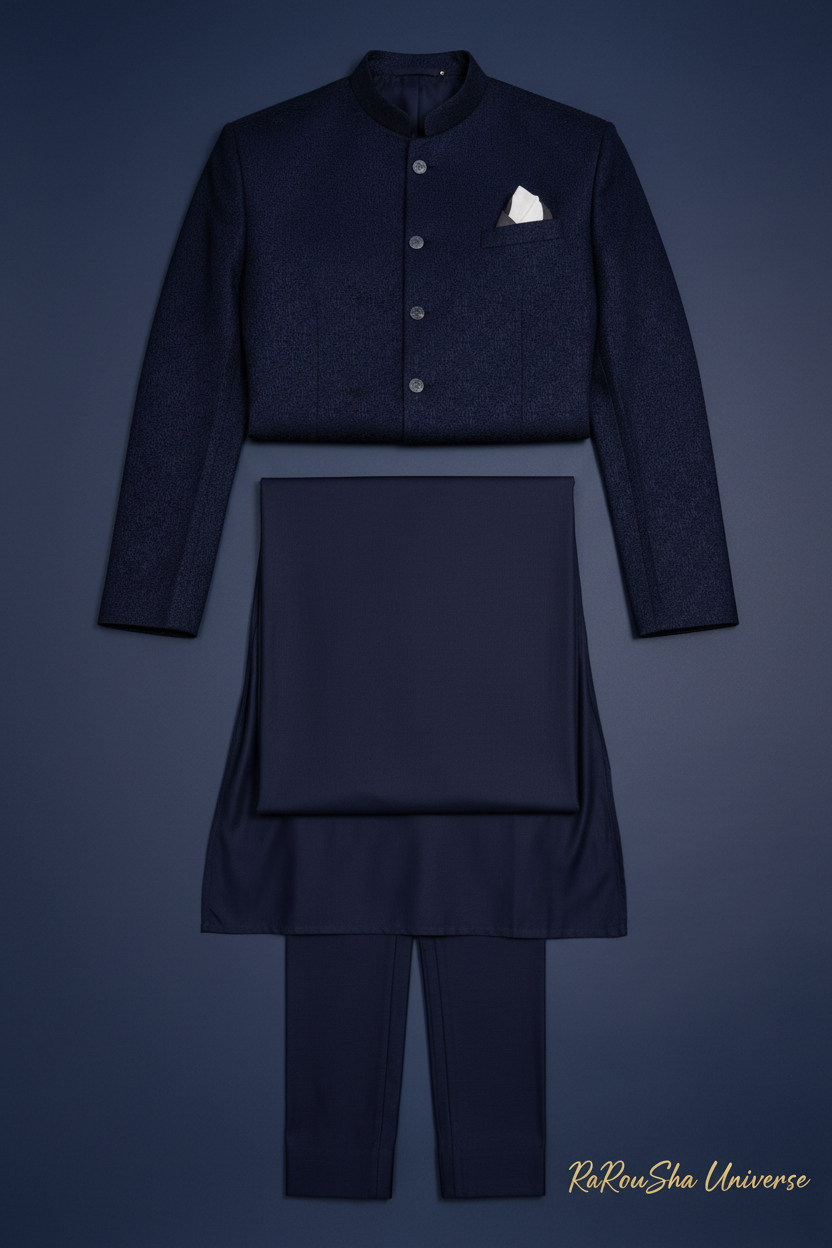 Marineblauw Prince Jacket - Flat lay