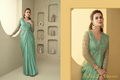 Mint Saree - Gele achtergrond