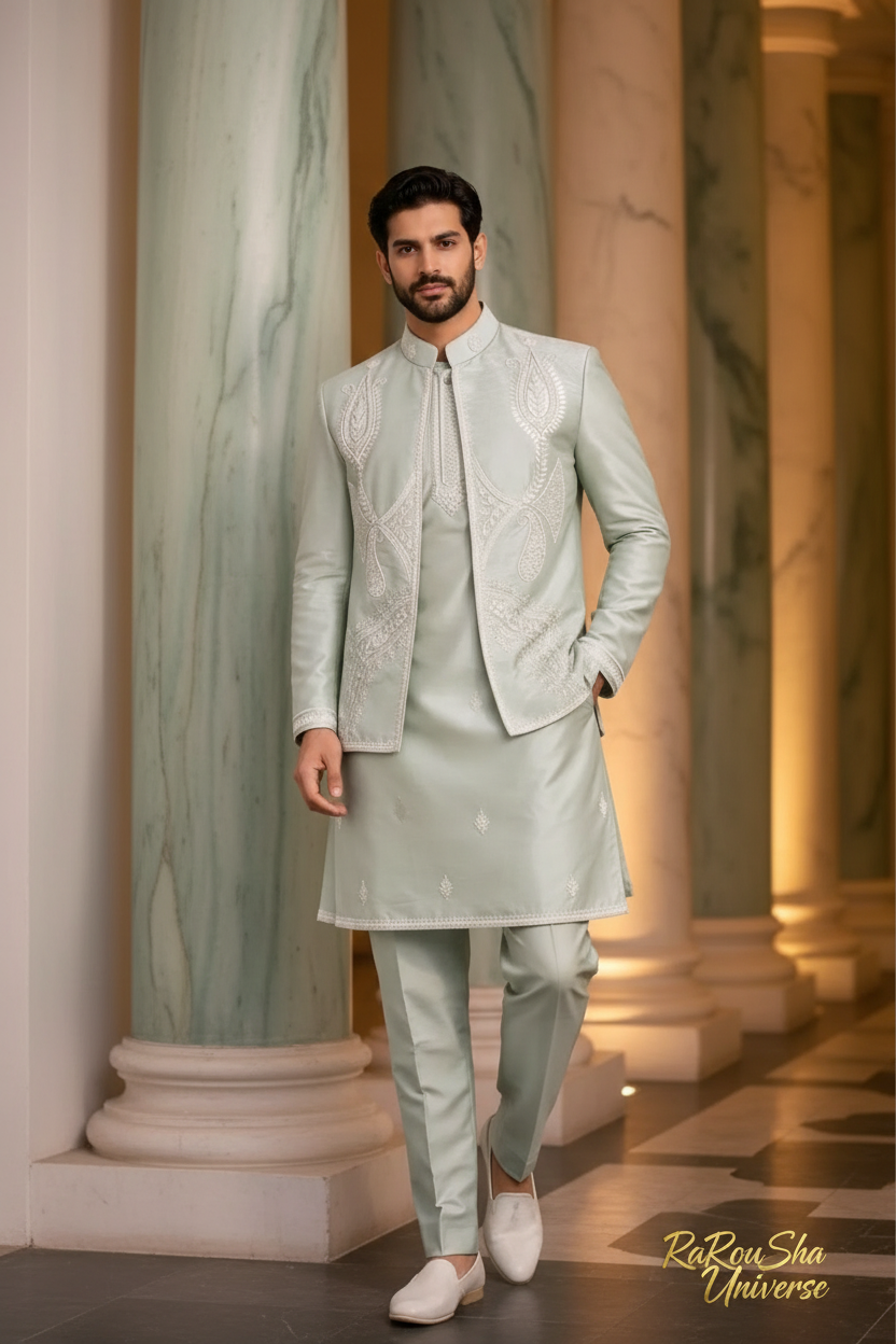 Mintgroen Kurta Jacket - Foto 1