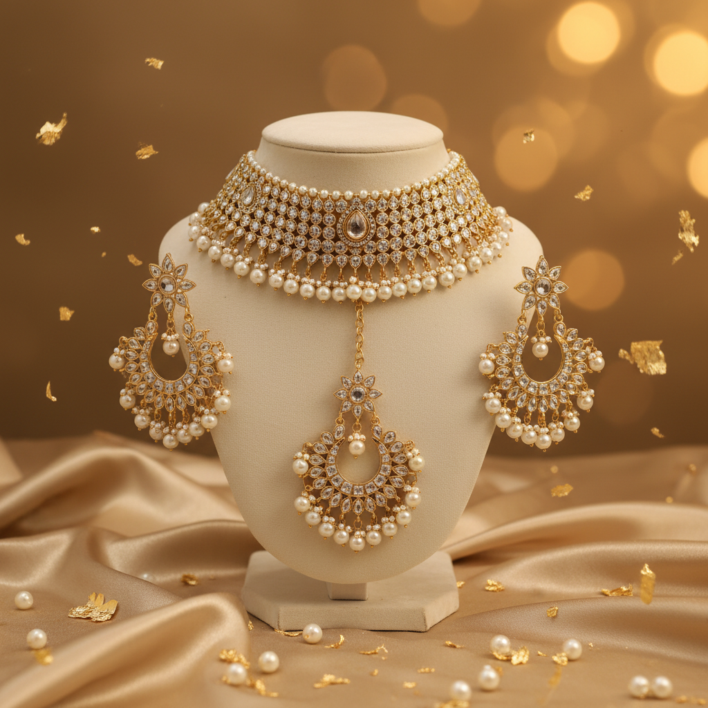 Pearl Gold Choker - Velvet