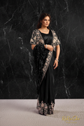 Selene Black Saree - Marble + Watermark