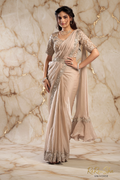 Selene Champagne Gold Saree - Marble + Watermark