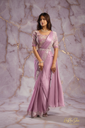 Selene Lilac Saree - Marble + Watermark