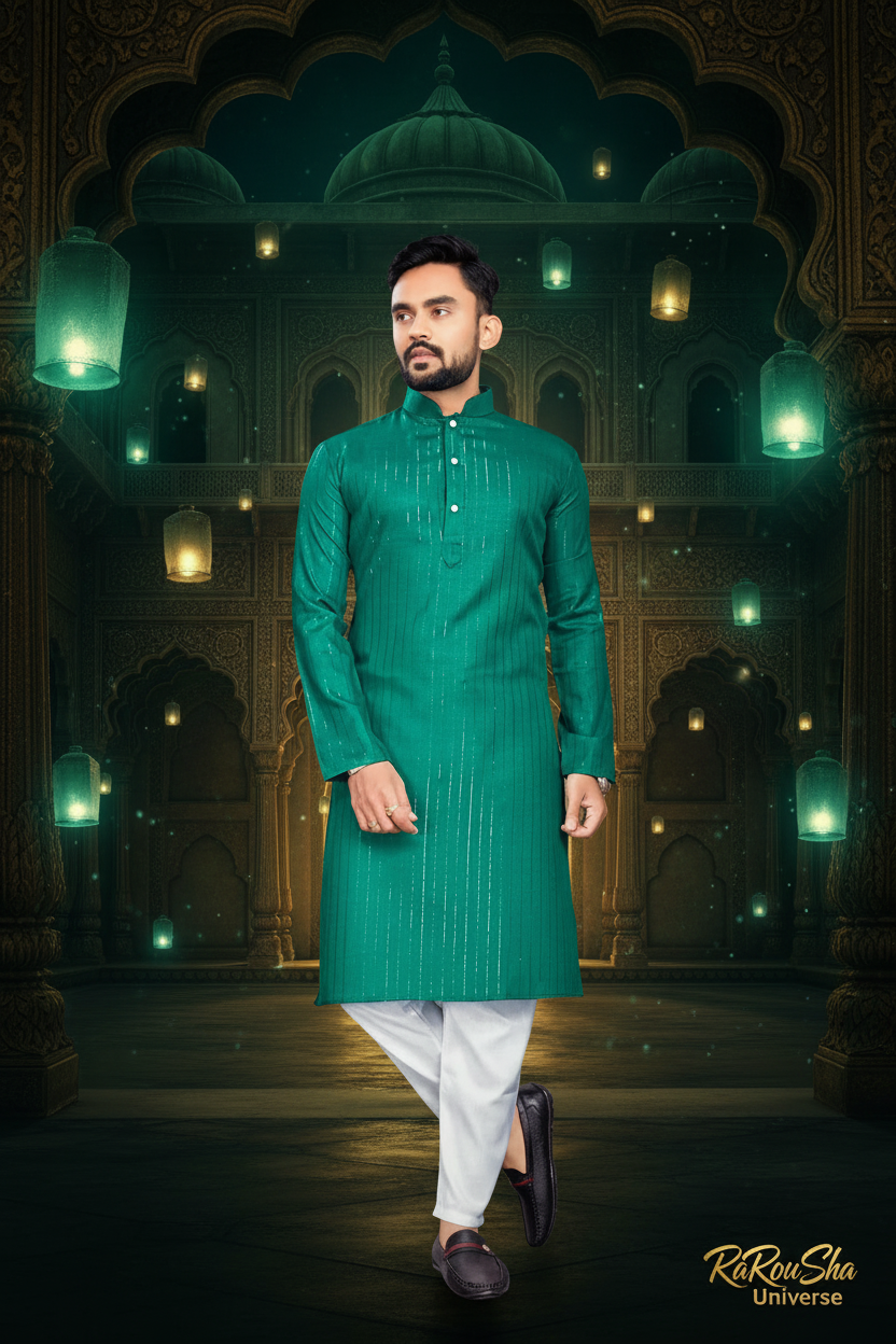 Smaragdgroen Kurta - Episch fantasie