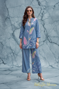 Steel Blue Floral Co-ord Set