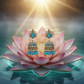 Turquoise Jhumka - Lotus