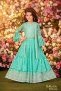 Turquoise Jurk - Tuin