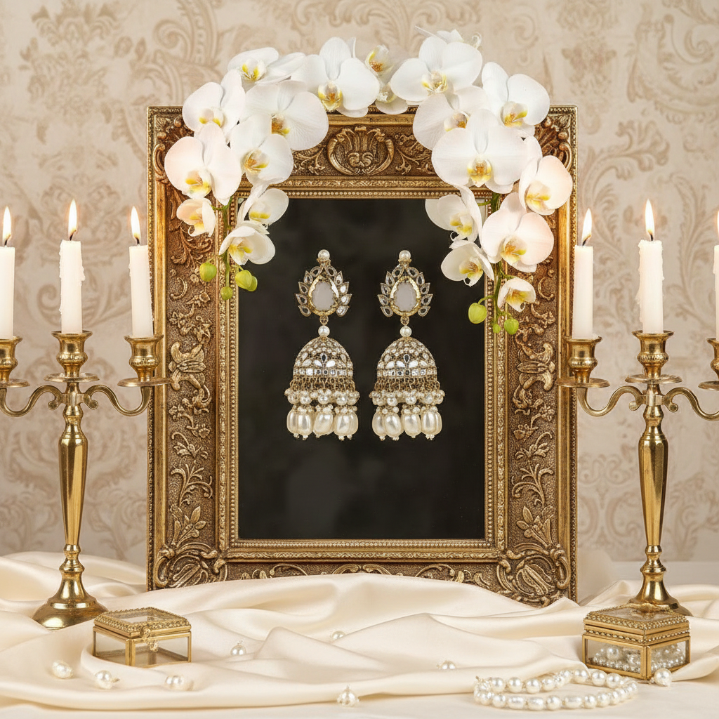Witte Parel Jhumka - Paleis